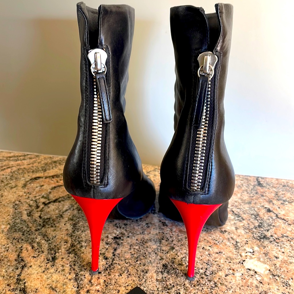 Giuseppe Zanotti Open Toe Leather Booties